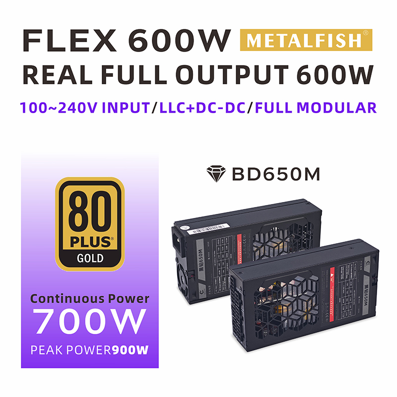 Flex Atx Power Supply 600W 1U - METALFISH Flex 600W Modularny Zasilacz Mały