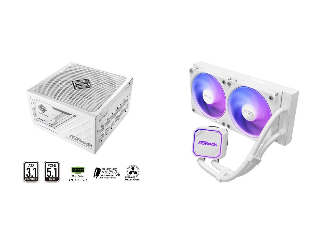 1000W White Modular Power Supply - Zasilacz ASRock SL-1000GW Gold 1000W w